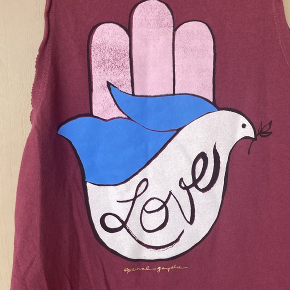 Spiritual gangster, plum colored love dove tank top new yoga wear - Picture 7 of 10